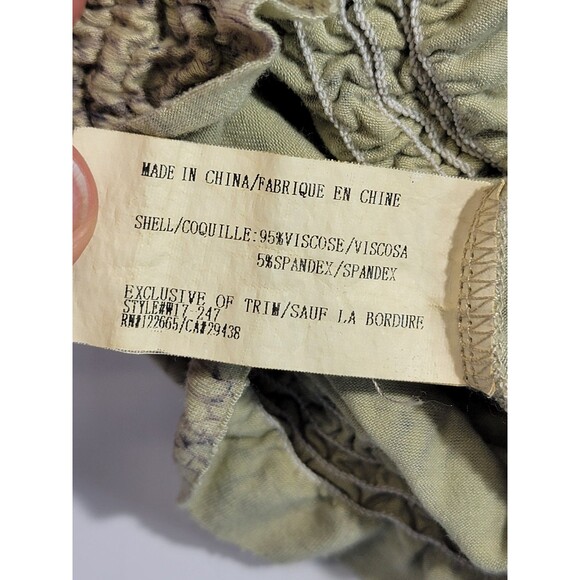 ALK Women's Medium Anama Ruffle V Neck Peasant Button Down Blouse Shirt Top EUC - Picture 13 of 14